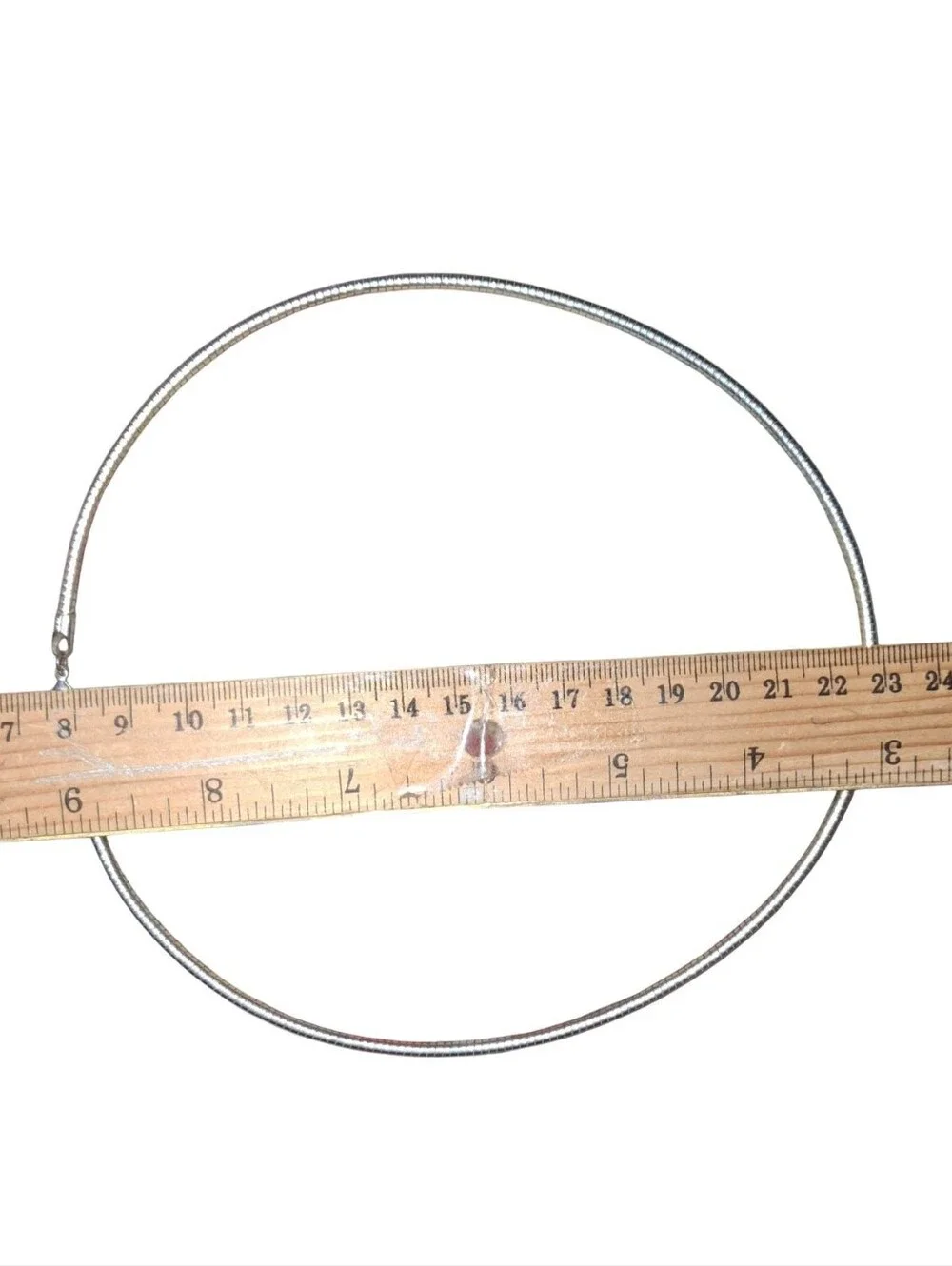Silvertone Necklace Semi Rigid Choker Collar Unbranded